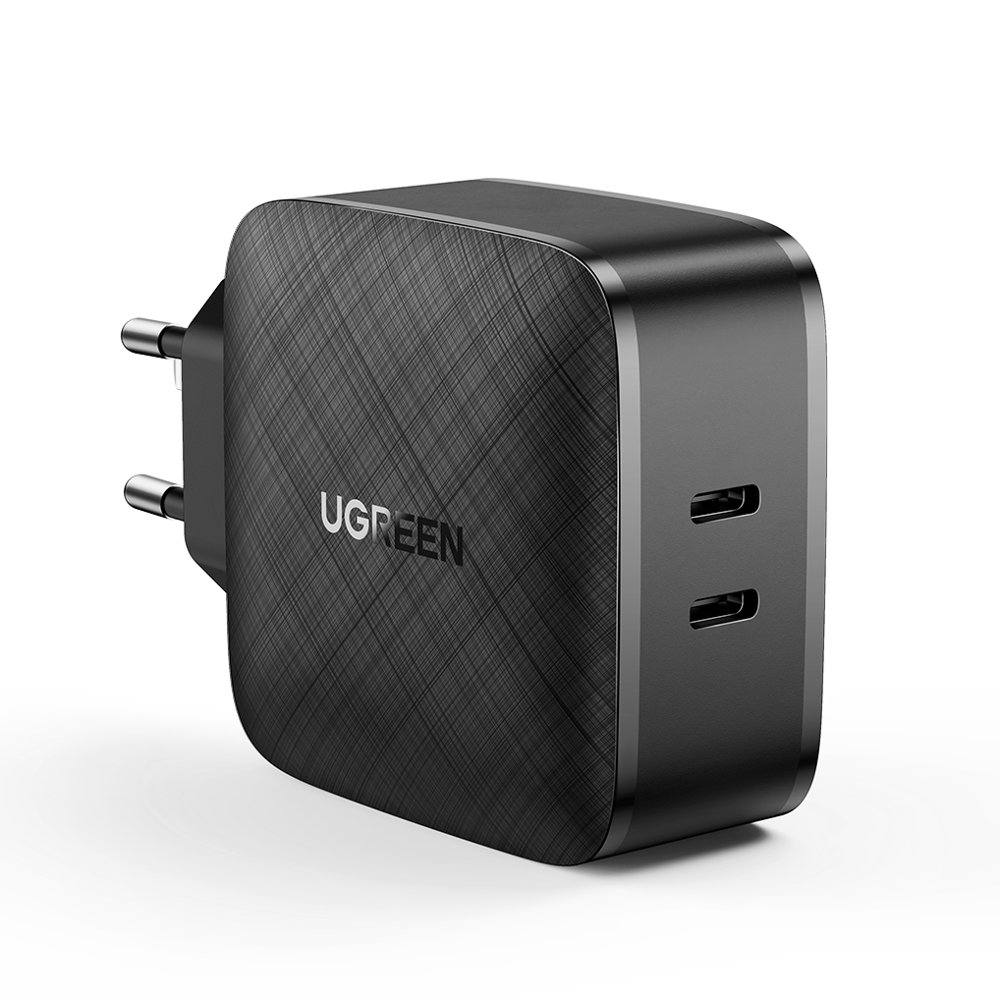 Lādētājs 2x USB-C 66W Power Delivery 3.0 Quick Charge 4.0 - melns