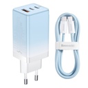 GaN 2x USB-C / USB ātrais lādētājs 65W QC PD - zils