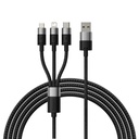 Telefonu kabelis StarSpeed 3in1 USB - micro USB / iPhone Lightning / USB-C 1,2 m - melns
