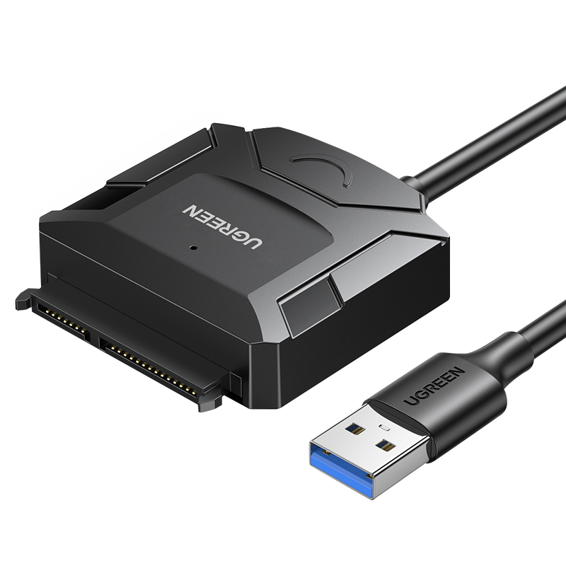 Adaptera kabelis HDD un SSD SATA 2,5'' / 3,5'' USB 3.0 līdz 4 TB - melns