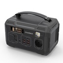Portable travel powerbank 281Wh 300W LED power station - black