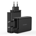 GaN 140W 4 port power supply charger 2x USB-C + 2x USB - black