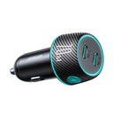 2x USB-C 70W dual car charger with LED backlight JR-CCN02 - black