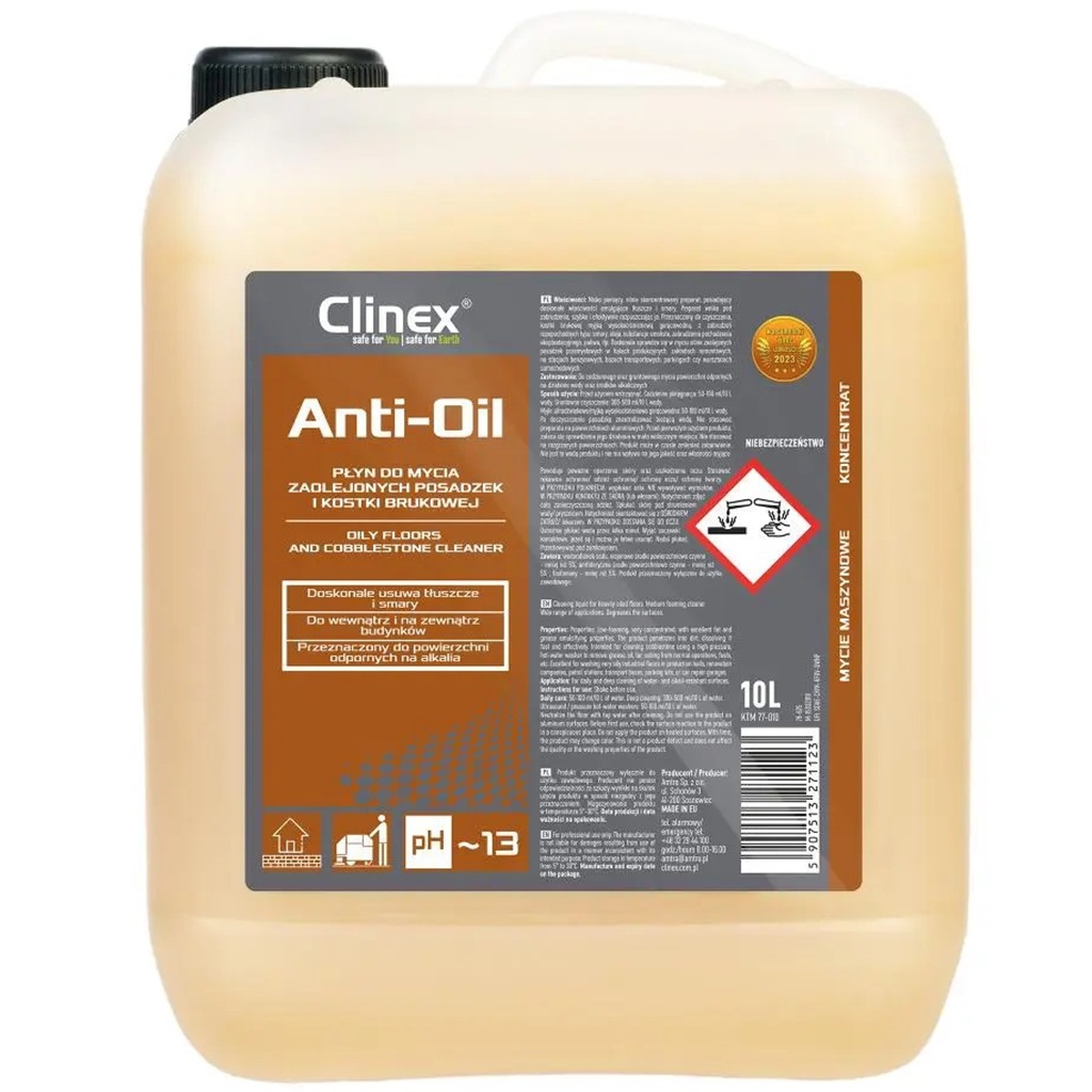 Liquid for washing oil stains from concrete paving CLINEX Anti-Oil 10L
