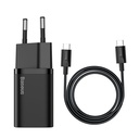 Super Si QC PD 25W 3A ātrais lādētājs + USB-C kabelis 1m melns