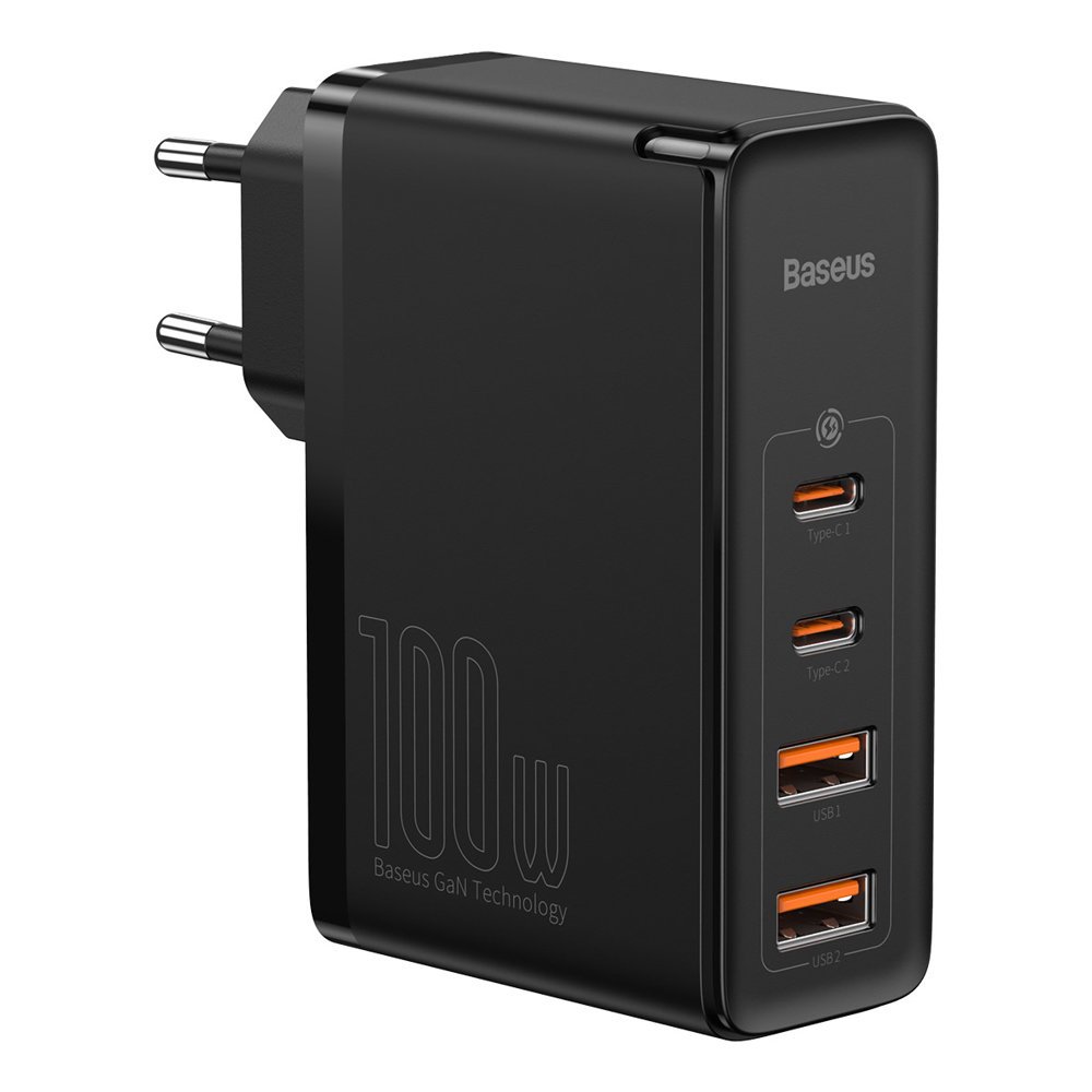 GaN2 Pro USB USB-C QC PD ātrās uzlādes lādētājs 100W melns