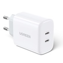 Telefono įkroviklis 2x USB-C 40W Power Delivery baltas