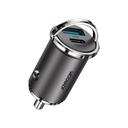 USB-C USB greitasis automobilinis įkroviklis 45W 5A PD QC 3.0 AFC SCP pilkos spalvos