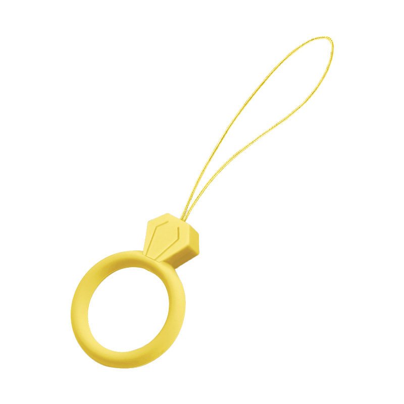 Silicone lanyard for phone pendant diamond ring finger yellow