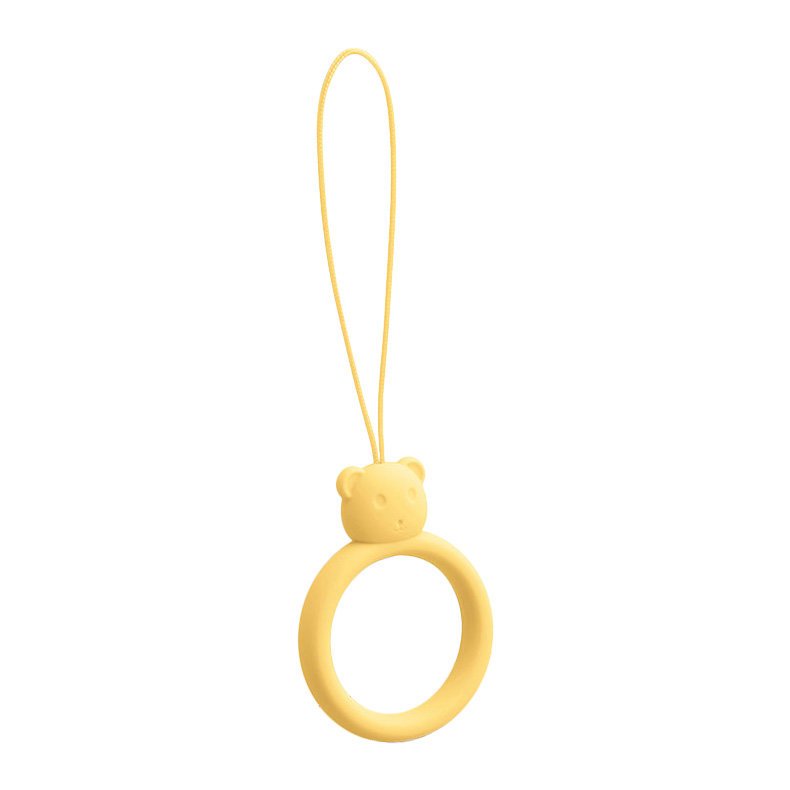 Silicone lanyard for phone pendant bear ring finger yellow
