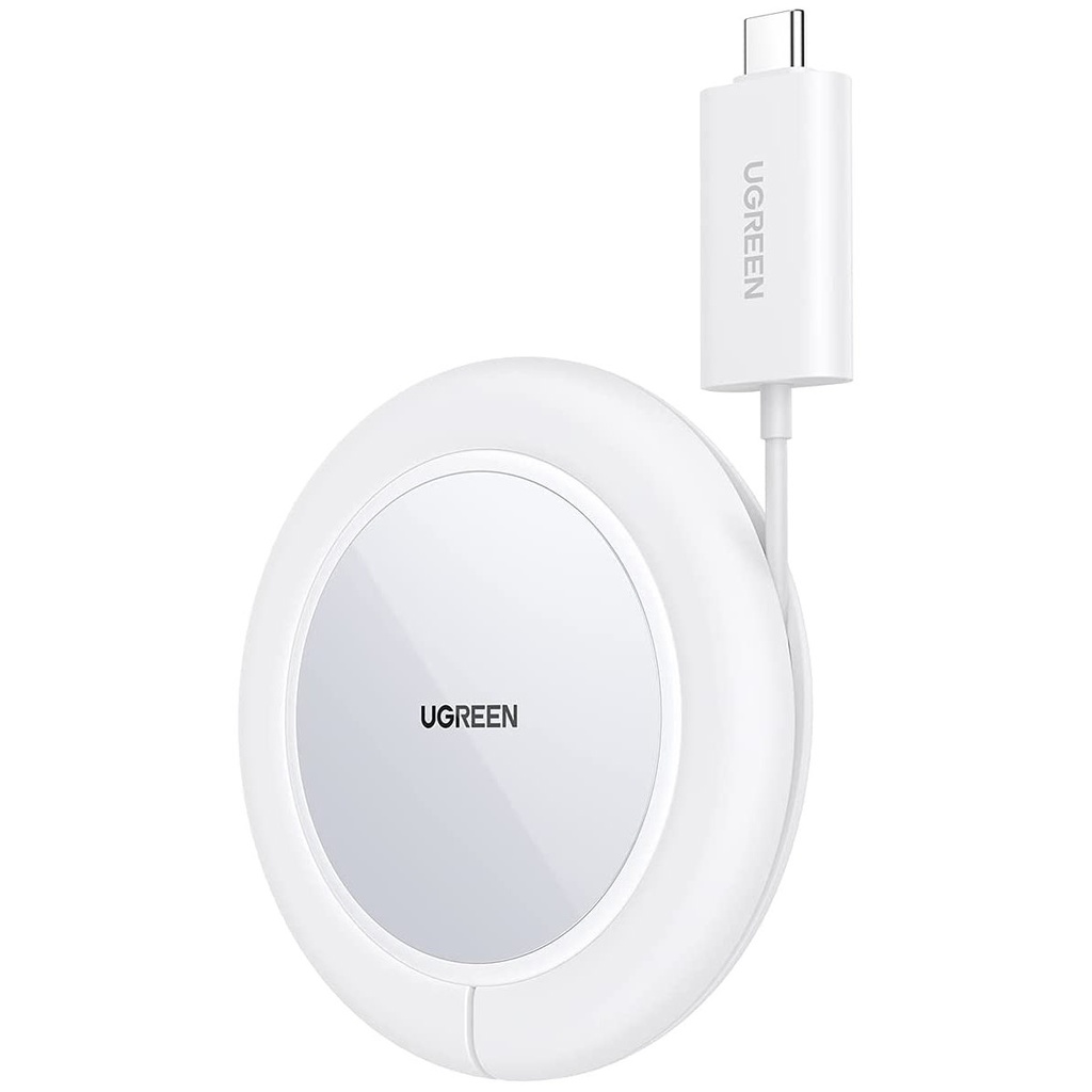 Qi 15 W bezvadu lādētājs ar silikona vāciņu, kas saderīgs ar MagSafe, balts