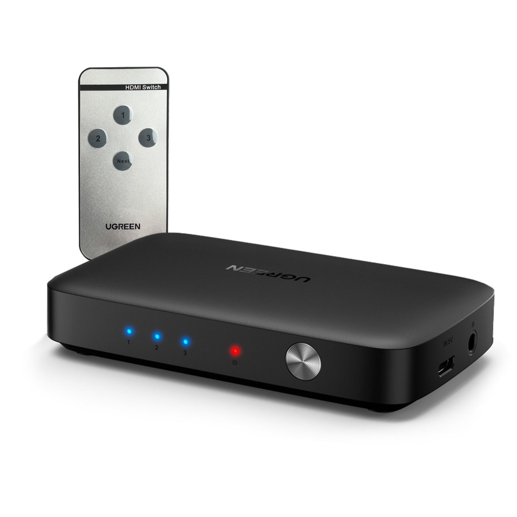 HDMI sadalītāja slēdzis - 3x HDMI 4K 30Hz melns