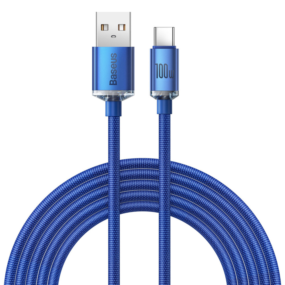 USB-uz USB-C kabelis ātrai uzlādei un datu pārsūtīšanai 2 m zils