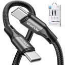 USB-C USB-C PD 60W ātrās uzlādes un datu pārraides kabelis 2 m melns