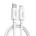"iPhone MFi" USB-C - "Lightning" 27W PD 1,2 m ilgio baltas kabelis