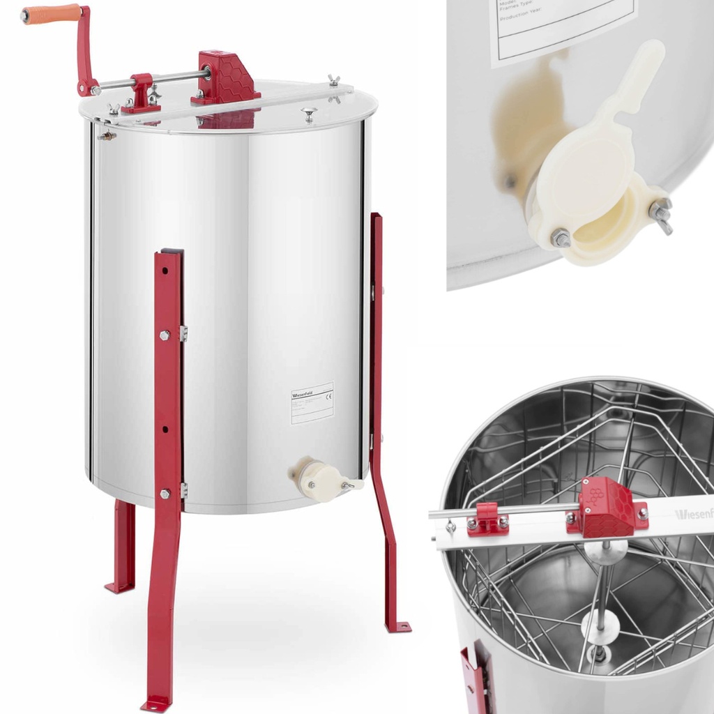 Rankinė nerūdijančio plieno 4 rėmų medaus centrifuga