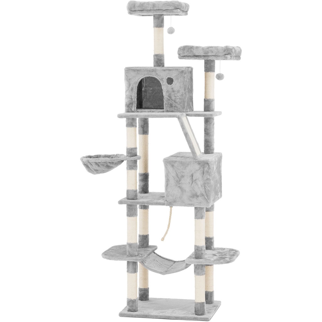 Scratching tower cat house balls lounger rope bridge 60x50x206cm UNI_CT_07