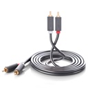 Stereo garso ir vaizdo kabelis 2 RCA 2x Cinch 5 m pilkos spalvos