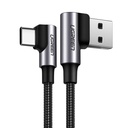Kampinis pintas USB - USB-C greitojo įkrovimo 3.0 2 m pilkos spalvos kabelis