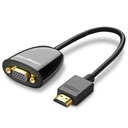Adapterio kabelis iš HDMI vyriškos į VGA moterišką FHD juodos spalvos