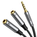 AUX 3,5 mm ārējais savienojums ar austiņu un mikrofona iekšējo vadu sadalītājs 20 cm melns