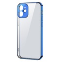 Itin plonas permatomas dėklas su metaliniu rėmeliu, skirtas "iPhone 12 Pro Max", tamsiai mėlynas