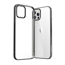 NBS itin plonas permatomas dėklas su metaliniu rėmeliu, skirtas "iPhone 12 mini", juodas