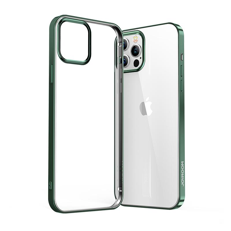 NBS itin plonas permatomas dėklas su metaliniu rėmeliu, skirtas "iPhone 12 Pro Max", žalias