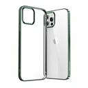 NBS itin plonas permatomas dėklas su metaliniu rėmeliu, skirtas "iPhone 12 Pro Max", žalias