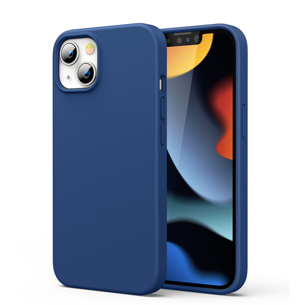 Guminis lankstus silikoninis dėklas iPhone 13 mėlynas