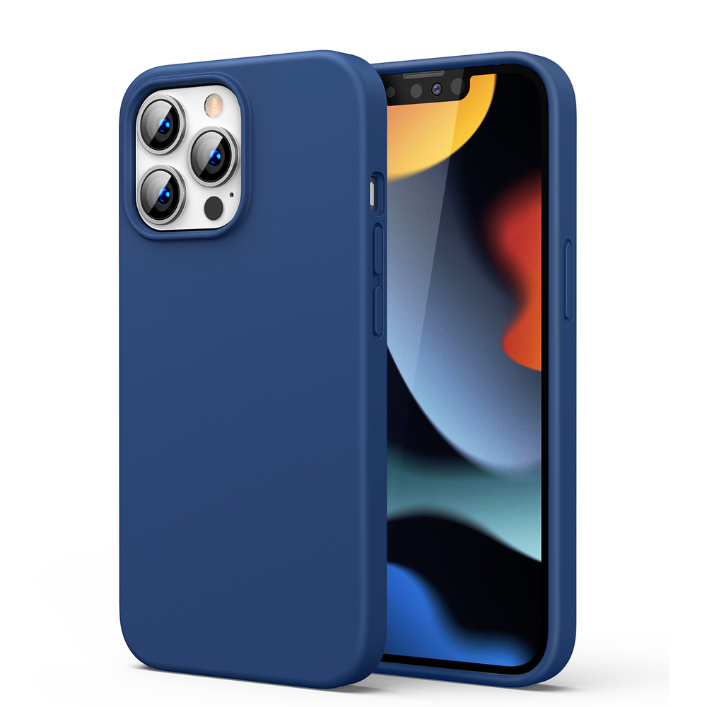 Guminis lankstus silikoninis dėklas "iPhone 13 Pro Max" mėlynas