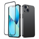 Dėklas "iPhone 13" galiniam ir priekiniam dangteliui + grūdintas stiklas, juodas