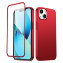 Dėklas "iPhone 13" galiniam ir priekiniam dangteliui + grūdintas stiklas raudonas