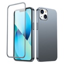 Dėklas "iPhone 13" galiniam ir priekiniam dangteliui + grūdintas stiklas, pilkas