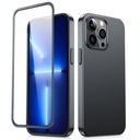 "iPhone 13 Pro" galinio ir priekinio korpuso dangtelis + grūdintas stiklas, juodas
