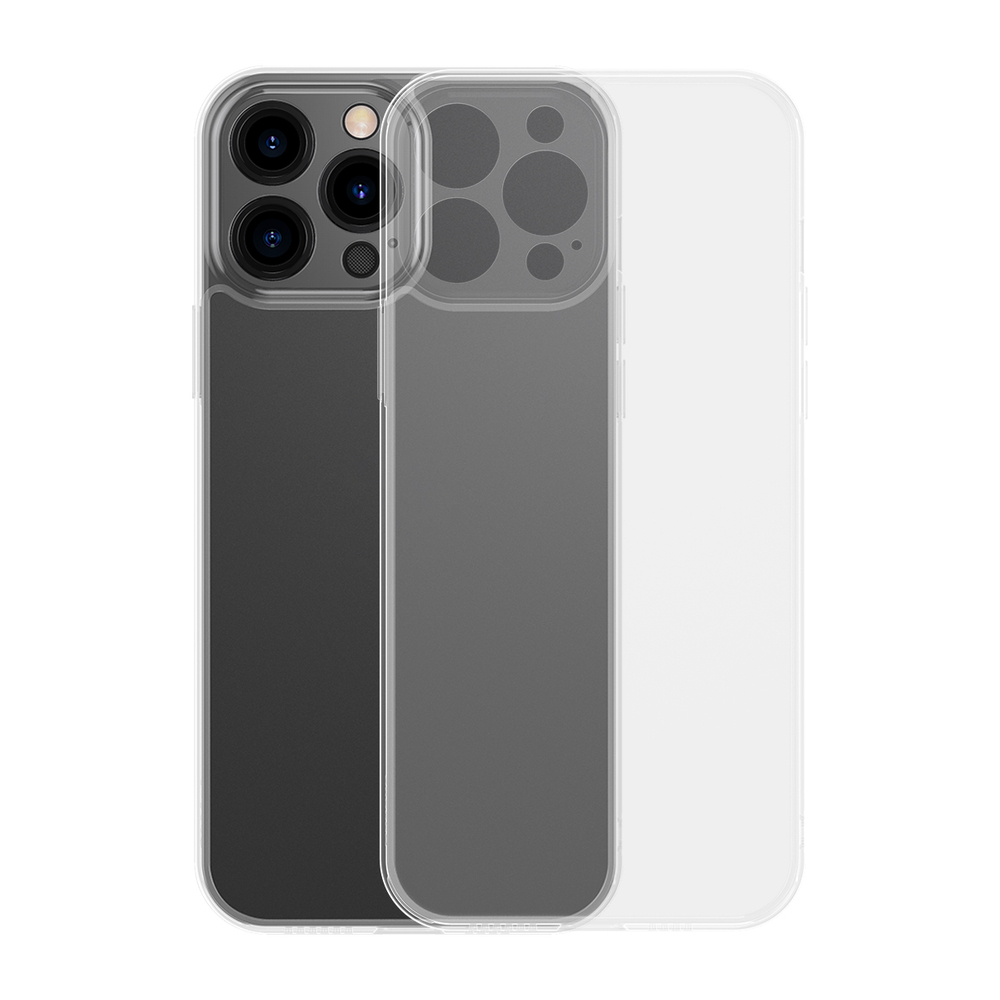 Dėklas "iPhone 13 Pro Max" standus dėklas su geliniu rėmeliu, skaidrus