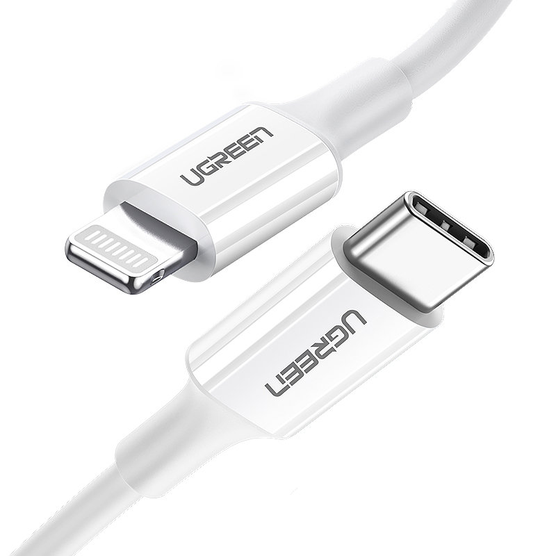 Kabelis iPhone MFi USB-C - Lightning 20W 3A 1,5 m baltas