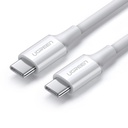 USB-C 5A ātrās uzlādes kabelis PD QC 2m balts