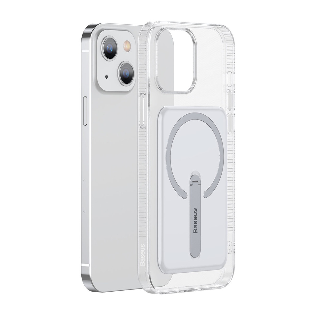 Magnetinis dėklas su stovu "iPhone 13" 6,1'' 2021 permatomas