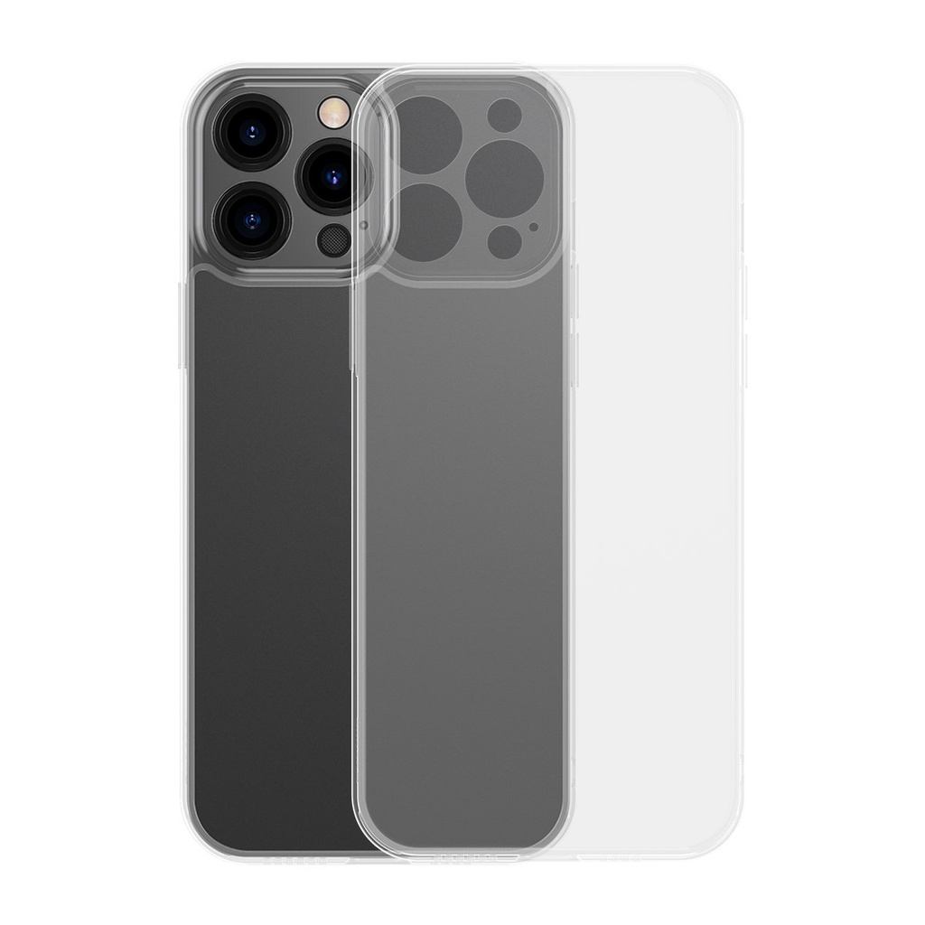 Dėklas "iPhone 13 Pro Max" standus dėklas su geliniu rėmeliu, skaidrus