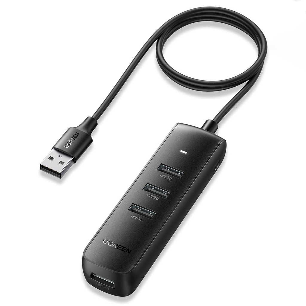 Prievadų skirstytuvas HUB USB-A - 4x USB 3.2 Gen 1 juodas