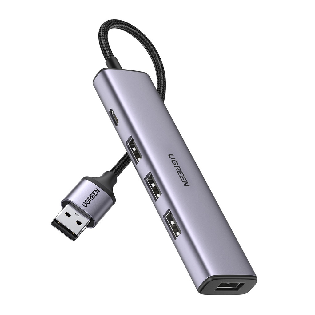 USB prievadų skirstytuvas HUB - 4x USB 3.0 pilkos spalvos