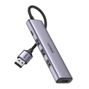 USB prievadų skirstytuvas HUB - 4x USB 3.0 pilkos spalvos