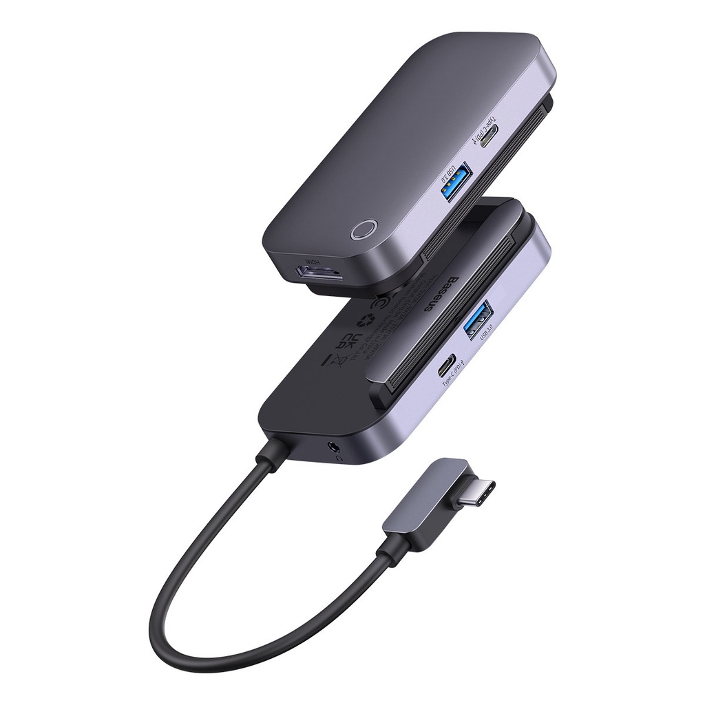 4-in-1 PadJoy HUB USB port splitter for tablet smartphone USB-C HDMI mini jack dark grey