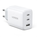 2x USB-C USB fast charger 65W PD QC white