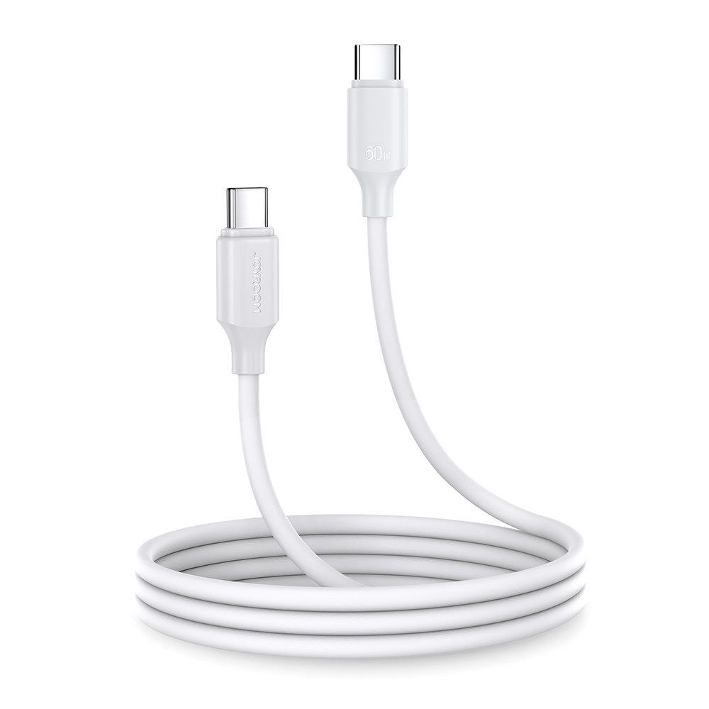 USB-C kabelis - USB-C 480Mb/s 60W 1m balts