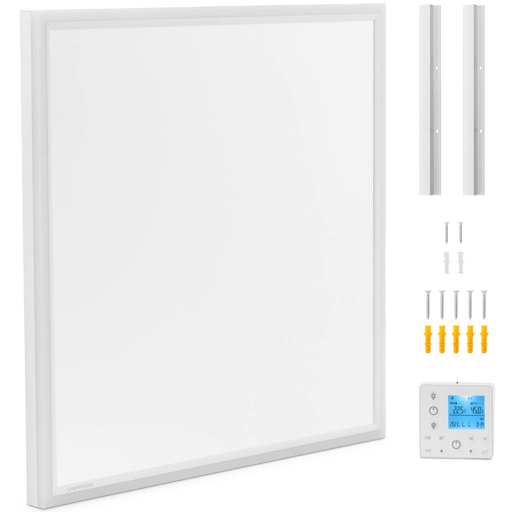 2in1 infraraudonųjų spindulių lubų šildymo plokštė + LED apšvietimo lempa 63x66cm 370W