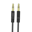 Įtempiamas garso kabelis AUX mini jack 3,5 mm spyruoklė 150 cm juodas