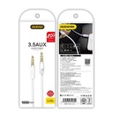 Audio kabelis stereo AUX mini jack 3,5 mm 3 lauki 1 m balts