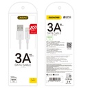 Kabelis iPhone USB - Lightning 3A 1m balts
